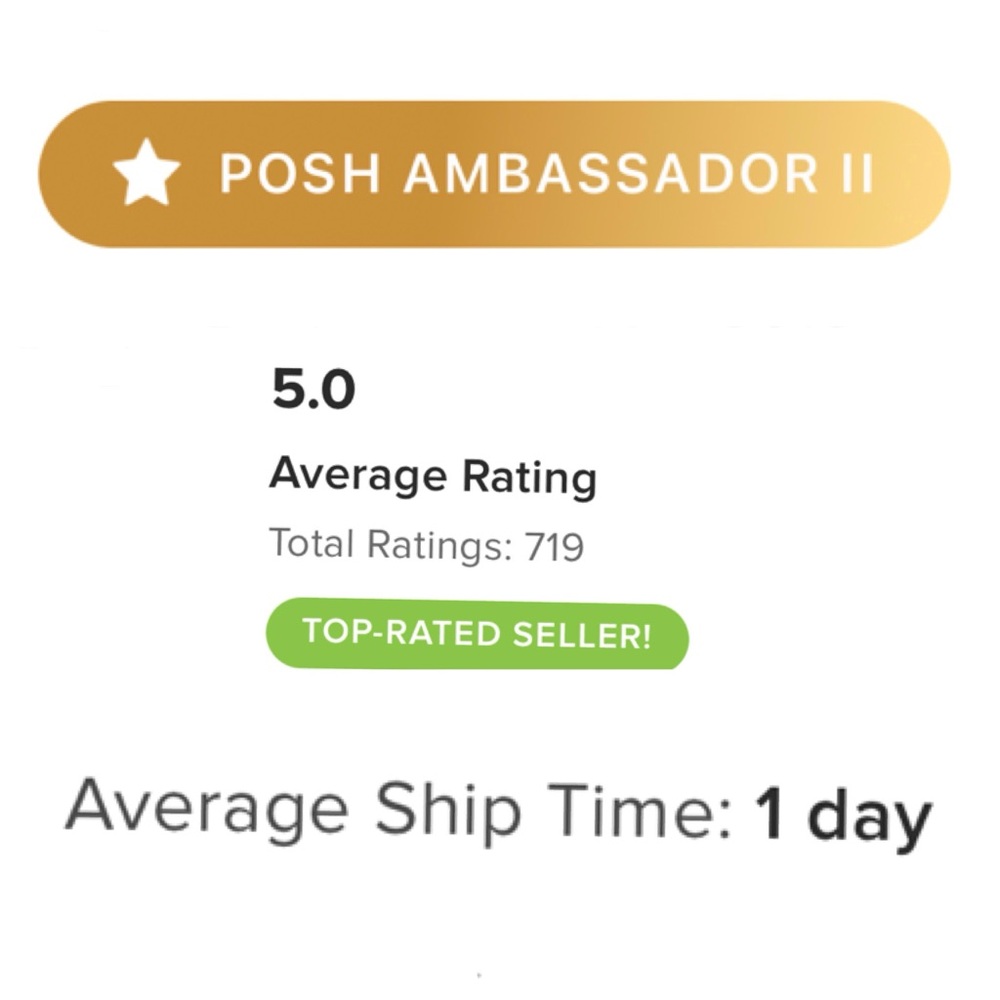 Poshmark Ambassador II. Fast Shipping. 5 Star Rated.